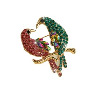 LOVEBIRDS RHINESTONE GLAMOUR ELEGANT BROOCH ACCESSORY
